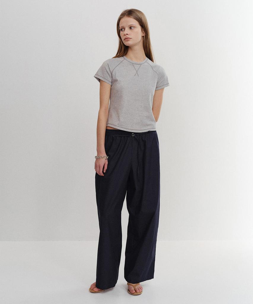 Palo Cotton Wide Pants Navy