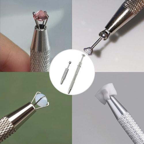ESJNNK Gem Picker Tool, Set of 2, Ball Grapper, Hobby Tool, Craft Tool, Accessory Tool, Diamond Picking Tool, Jewelry Pin, for Jewelry, Watch, Bead, a