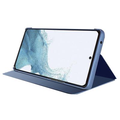 Für Samsung Galaxy A55 5G Hülle Spiegeldesign Leder Handyhülle Klarsichtfenster Flip-Ständer