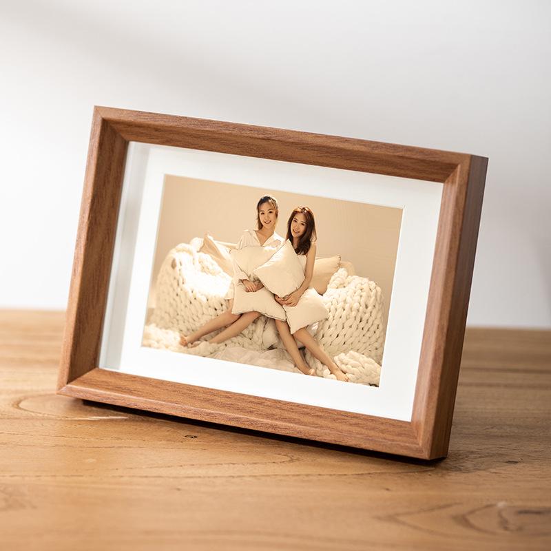 Hollow Wooden Photo Frame - 6x8, 10x12, A4 Sizes - Nordic Style Table Stand & Wall Hanging