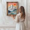 DIY Sunrise Pearl Art Painting for Home Wall Decor Pearl Gem Paintings Picture Arts Craft  for Adults/Beginners Gift Idea Home Decor Without Frame