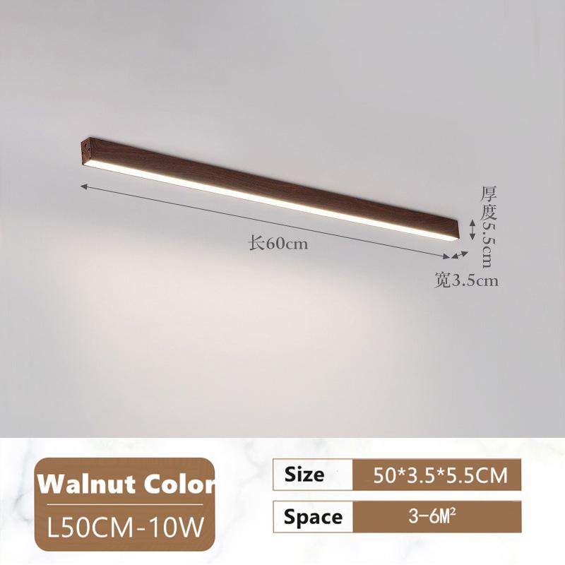 

Длинная полоса потолочного светильника LED Nordic Wood Color Grain Aisle Porch Corridor Aluminum Light Living Room Home Decoration Linear Light Cold White