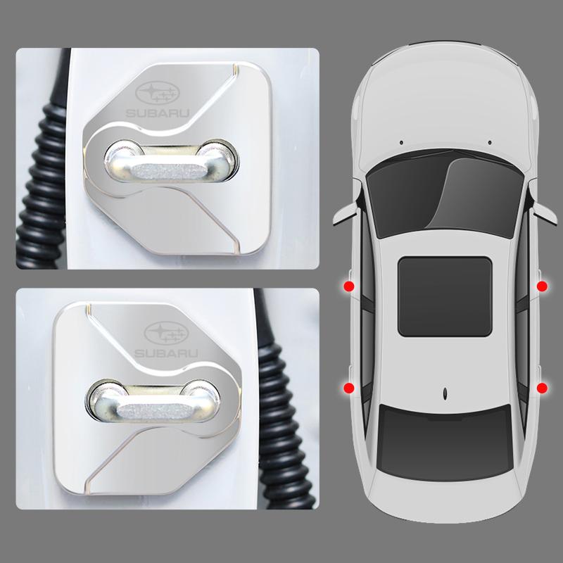 4pcs Car Styling Door Lock Protective Cover For SUBARU WRX STI Forester Impreza Legacy Outback BRZ XV Ascent Car Accessories PP111