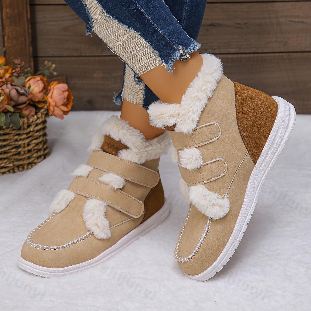 Dámské polokozačky na středním podpatku 2025 Nový trend Dámské sněhule Pohodlné Teplé Útulné Kotníkové boty Ležérní Podzimní Zimní Vycházkové boty