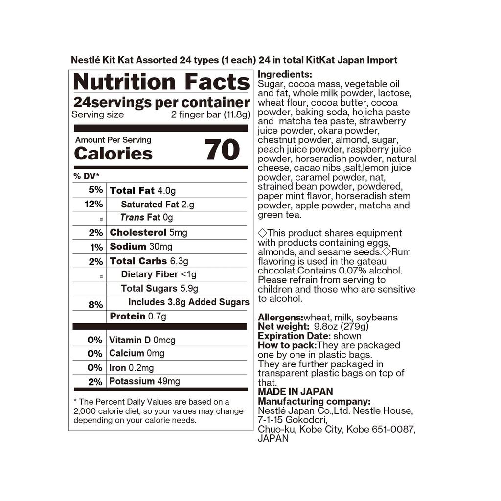 Nestlé KitKat Sortiment 24 příchutí z Celkem 24 KitKat Kit Kat (1 každý)