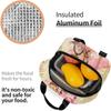 Lunch Bags Vintage Newspaper Lunch Box Bags Bicycle with Flowers for Women Washable Lunch Container Box