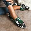Pointed Toe Korean Shoes Casual Female Sneakers Dress Flats Women Autumn 2025 Summer New Fall Leopard Rubber Med Leopard Flock