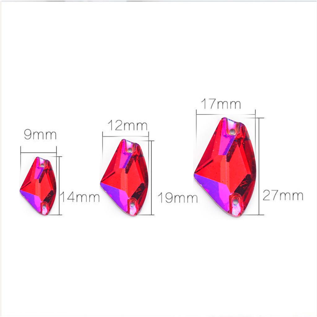 Weichen Flat Bottom Double Hole Color Axe Shape Hand Sewn Buckle Glass Rhinestone Diy Dress Wedding Dress Accessories
