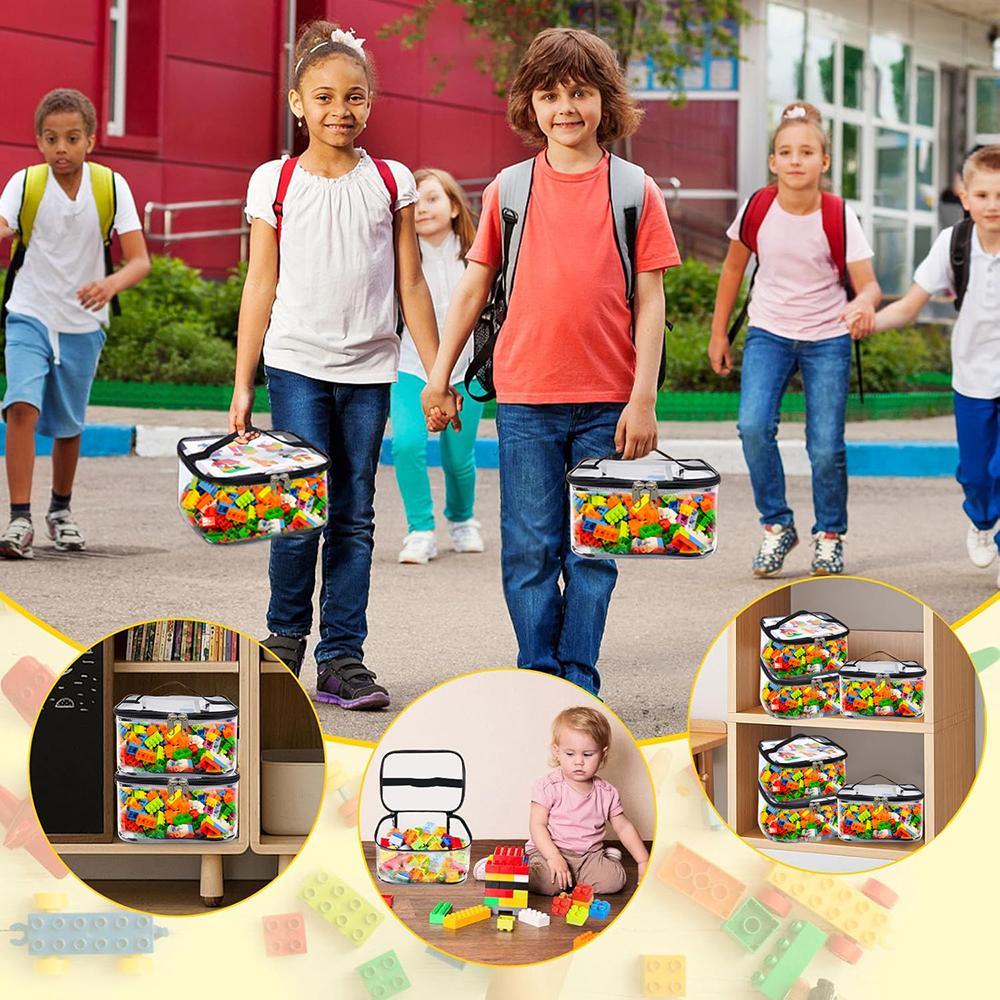 1PC Lego Storage Bucket For Organizing Parts, Small Particle Wooden Toy Storage Handbag