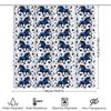 Blue Floral Horse Shower Curtain Set Decorative Waterproof Bath Mat Bathroom Accessories White Blue Pattern Design (180 x 240cm)