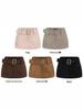 Women's Retro Suede Velvet Belted Mini Skirt - Autumn/Winter Slim Fit