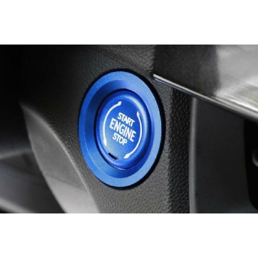 Aluminum Blue One-Click Startup Frame Cover Trim 1PCS For Cadillac CT5 -