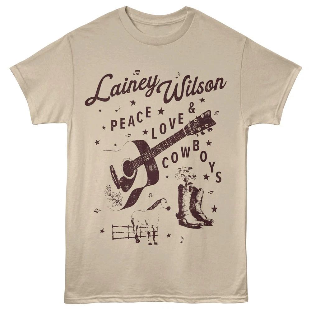Lainey Wilson Peace Love & Cowboys Men s T Shirt Country Music Merch L