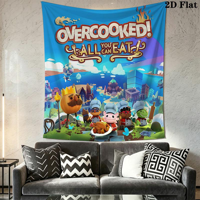 Overcooked Wall Hanging Printed Fabric Blanket Decorative Tapestries for Bedroom Living Room Home Decor