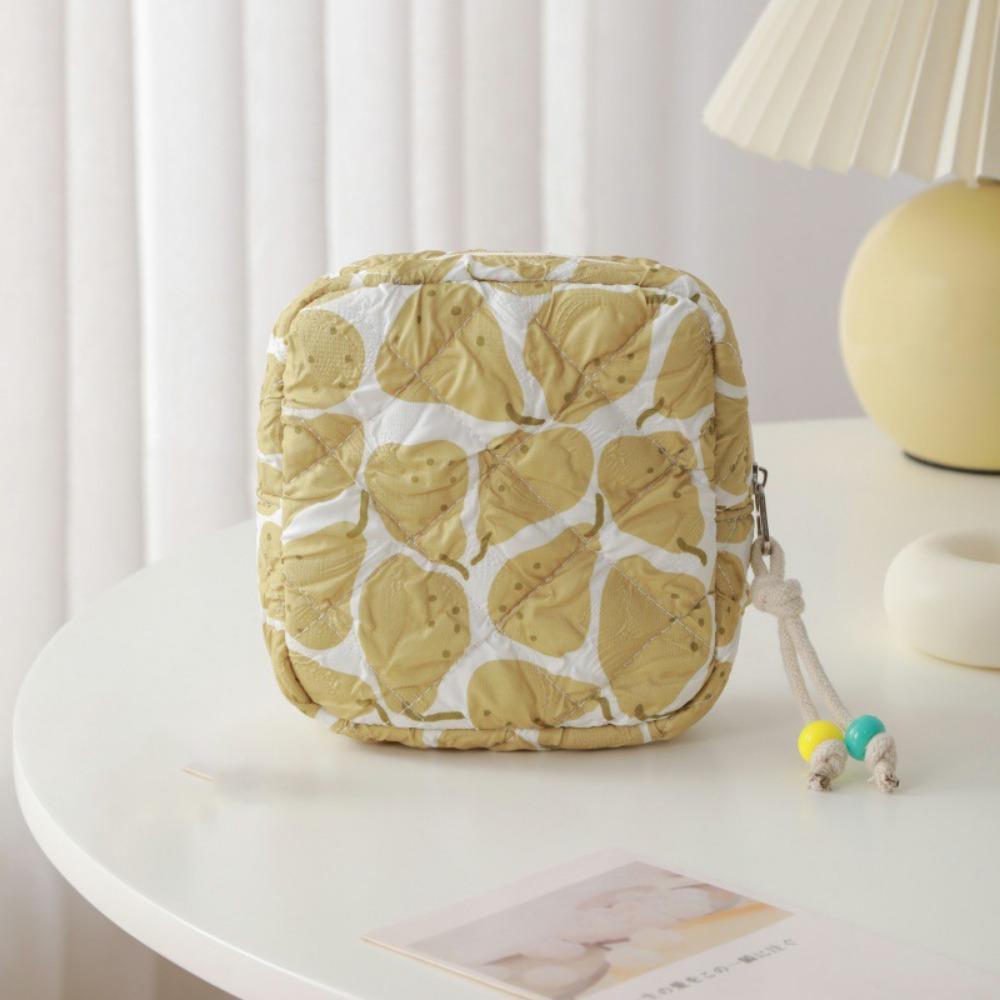 Printed Floral Cosmetic Bag Lipstick Makeup Organizer Case Sanitary Napkins Storage Pouch Travel Earphone Coin Storage Bag