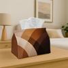 1pc Modern Abstract Contemporary Party Tissue Box with Gradient Brown, Multi-Functional Fabric Tissue Box, Outdoor Party Supplies, Home Daily Desktop 