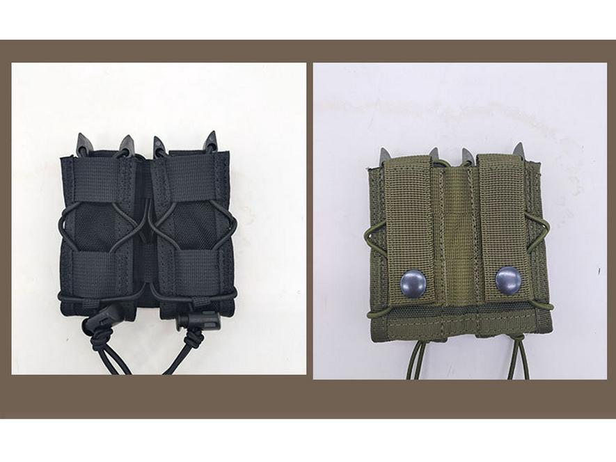 Tactical MOLLE-Compatible Double Magazine Pouch - Durable Nylon