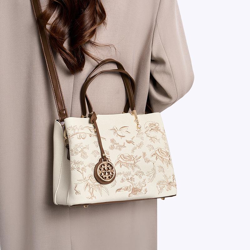 Mother'S Day Gift, Mother Bag, Women'S Bag, Handbag, Large Capacity Single Shoulder, High-End Rose Embroidery
