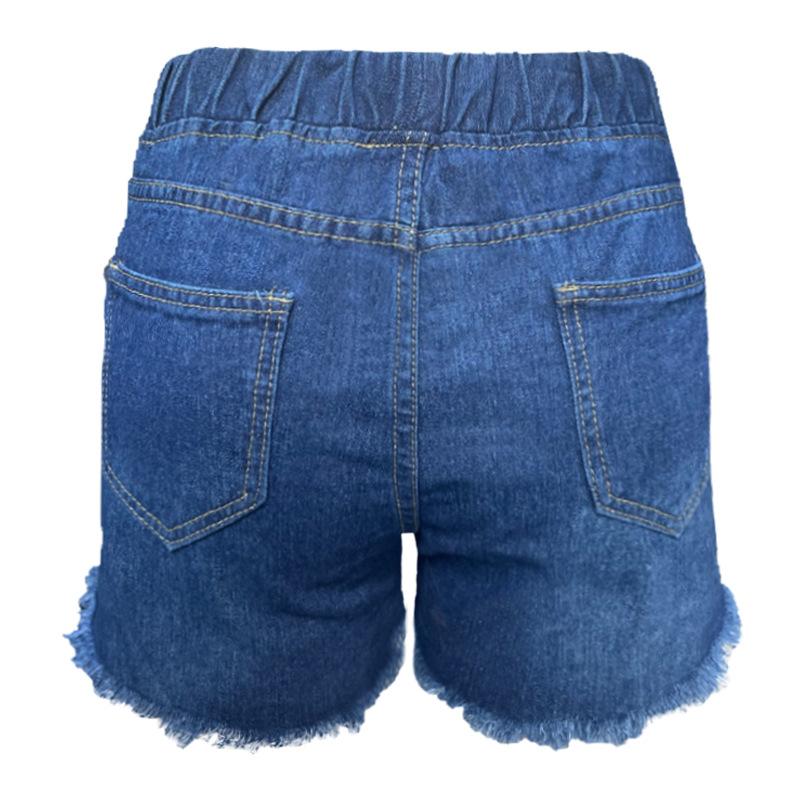 Sommer Damen Jeansshorts Elastische Taille Lässige High Waist Dünne Shorts