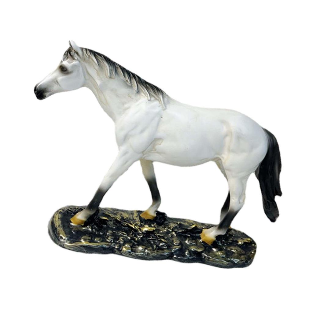 Horse Statue Desk Ornaments Sculpture Decor for Year Party Holiday white