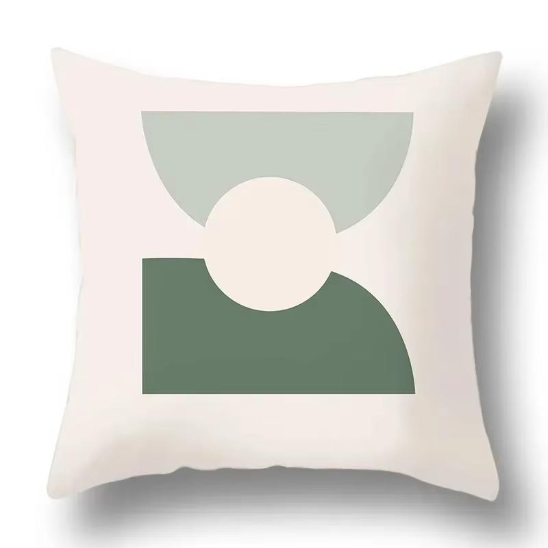 Green Plant Flower Abstract Single-Sided Print Pillowcase – Car, Sofa, Bedroom & Bedside Decorative Cushion Cover