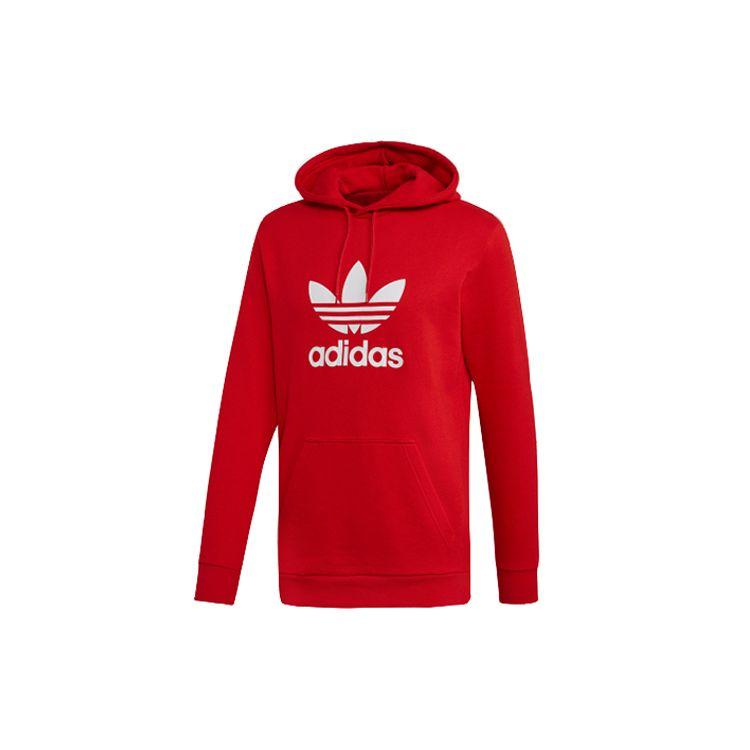 Adidas Originals Trefoil Classic Drawstring Loose Fit Hoodie Men Red EJ9680 S