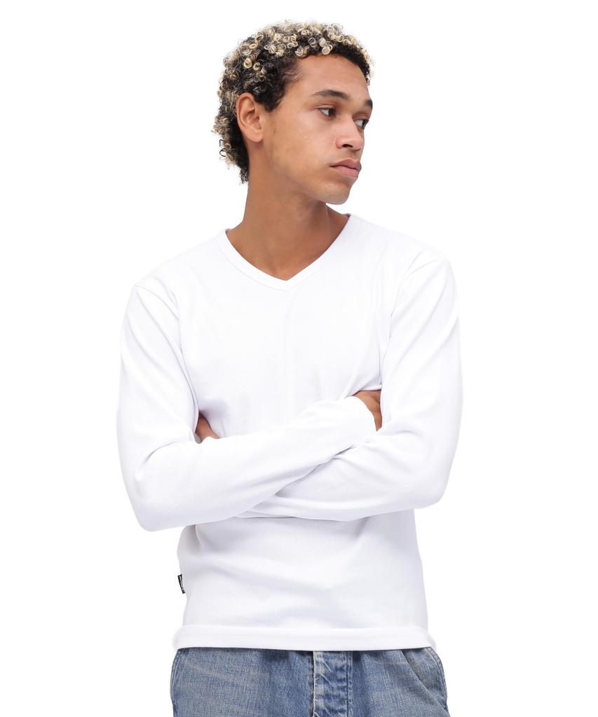 AVIREX DAILY RIB V-NECK TEE 6153480 men's XL white