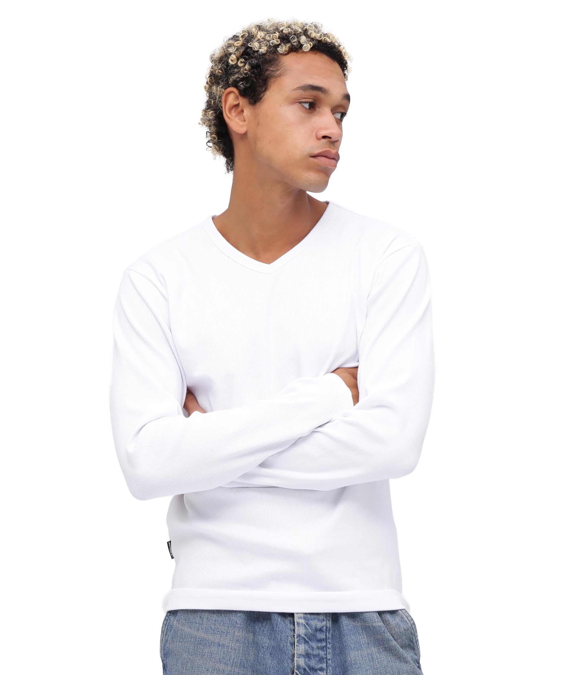 AVIREX DAILY RIB V-NECK TEE 6153480 men s S white