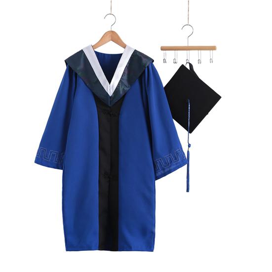 Graduation Gown with Cap Tassel Long Sleeves Anti-Wrinkle Traditional Academic Robe Ceremony Graduation Attire