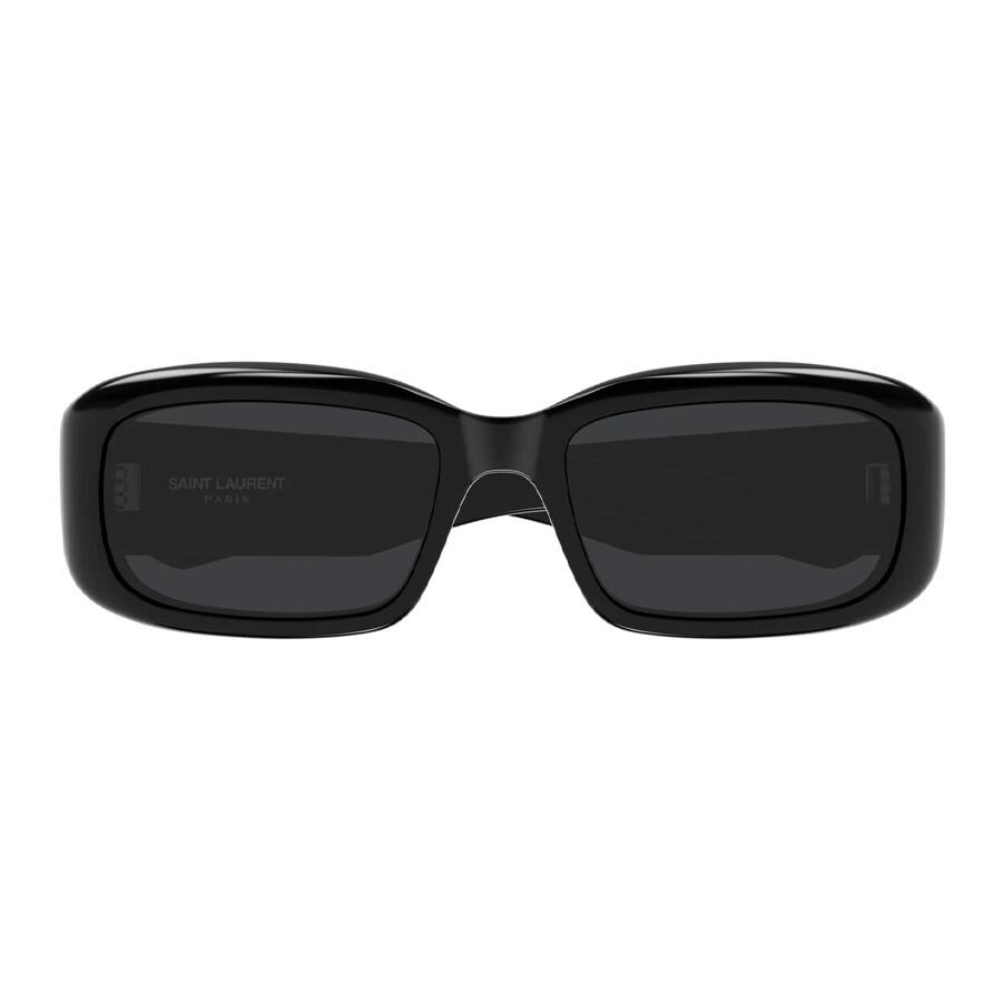 Saint Laurent Black Rectangular Unisex Sunglasses Sl 809 001 55