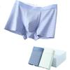 Fentengcare Men's Underwear, Pure Cotton Soft Cotton 10A Antibacterial, Summer Thin Striped Simple Breathable Mid-Rise Boxer Briefs