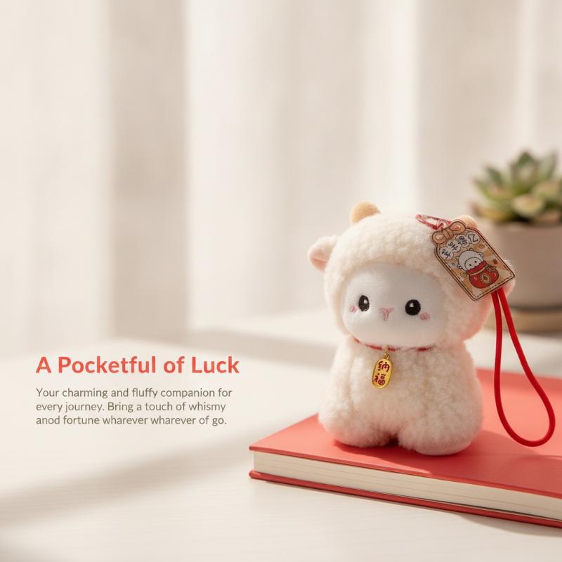 1Pcs Cute And Charming Money-Attracting Little Lamb Keychain Plush Toy Doll Small Sheep Bag Accessory