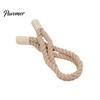 Decorative Curtain Buckle Magnetic Tieback, Cotton Linen Rope Holdback with Wood for Non-damaging Wall Tie Drapes, Backs Bedroom, Boho Room, Nursery,