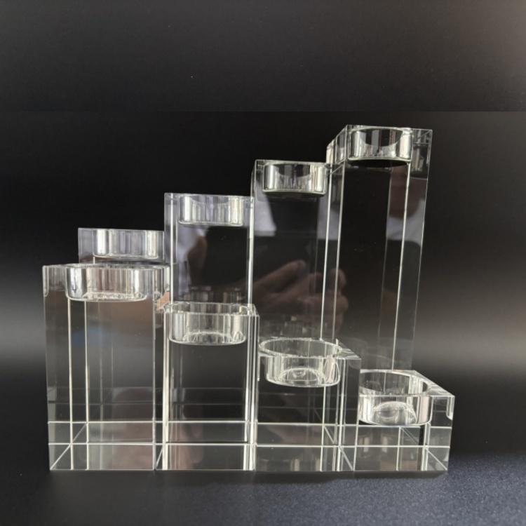 Crystal Cube 3d Laser Engraving Crystal Glass Cube 3d Laser Engraved Candle Holder