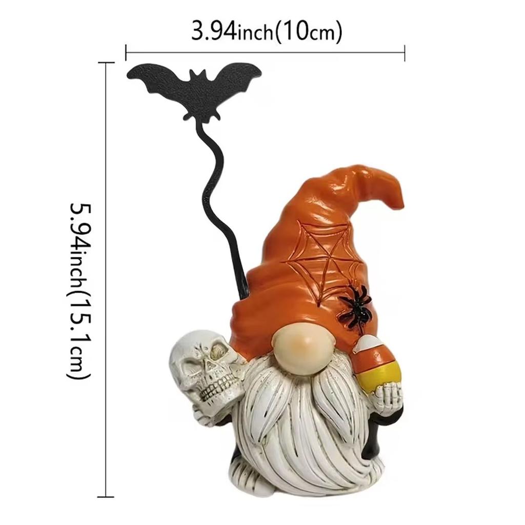 New Halloween dwarf decorations, home garden resin skull witch boots dwarf elf pumpkin cart creative ornaments