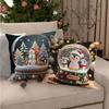 New Christmas Gift Pillow Cover Polyester Printed Holiday Decoration Living Room Sofa Cushion Cover Bedroom Pillow