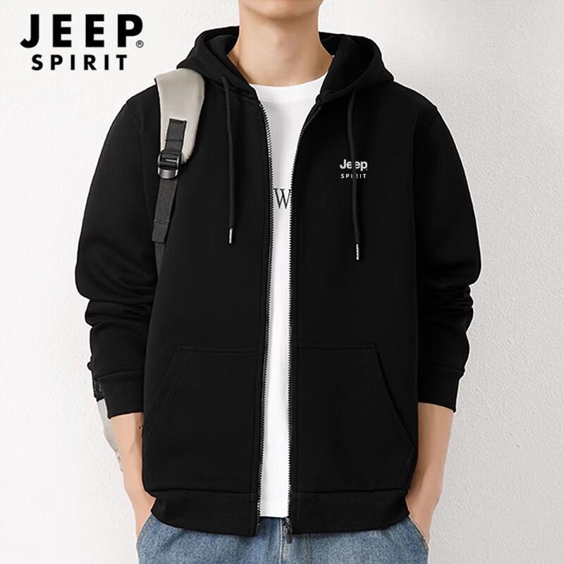 JEEP SPIRIT Men's Casual Hooded Cardigan Jacket