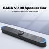 USB-betrieben Soundbar PC-Lautsprecher mit LED-Leuchten 3,5-mm-Audio-Mikrofonstecker Kabelgebundener Soundbar-Lautsprecher für PC Handy