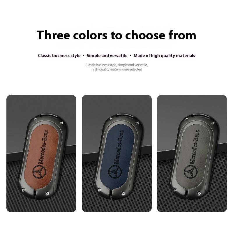 BAN2  Car Alloy Key Case Key Bag Shell For Mercedes Benz 2022 C S Class C260 C300 S350 S400 S450 S500 W206 W223 Key Shell Protector