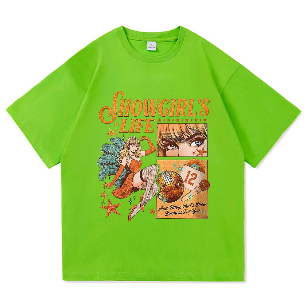 New Album The Life of A Showgirl T Shirt Fashion UnisexWomen Aesthetic TS TShirt Unisex High Quality Vintage Cotton Tees Shirts