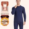 Men's Luxe Fleece-Lined Lambswool Thermal Set for Autumn-Winter