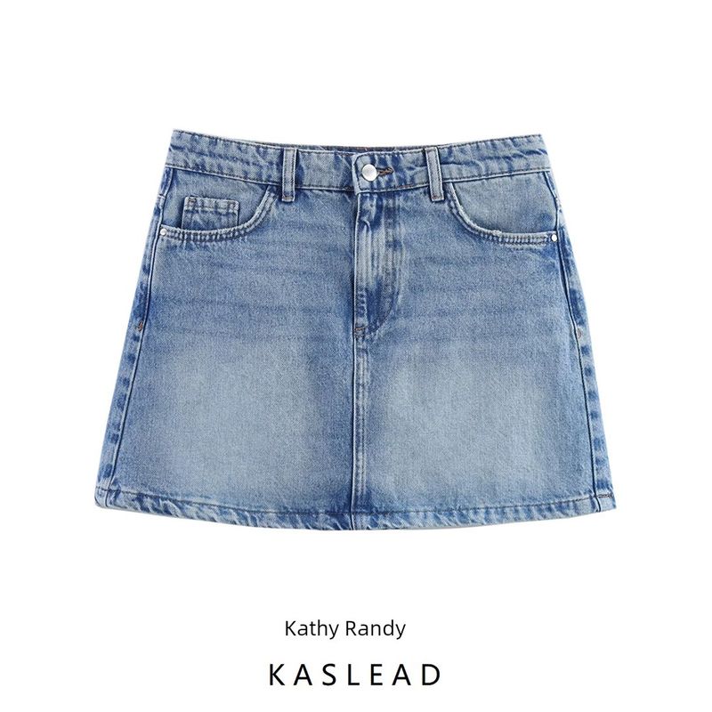 Kaslead New Women Clothes Western Style Fashion Washed Cotton Denim Mini Skirt 1889069 427
