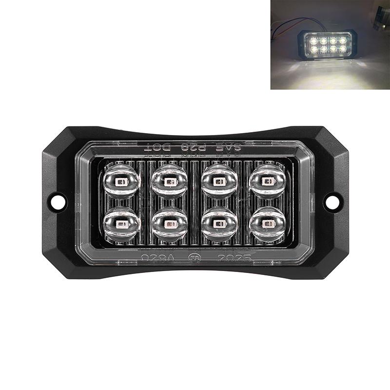 

2Pcs Trailer Led Lights Truck Marker Side Lighting Lamp 4/8Led Car Van Pickup Lorry Grille Warning Clearance Side Marker Lights 8 Led White