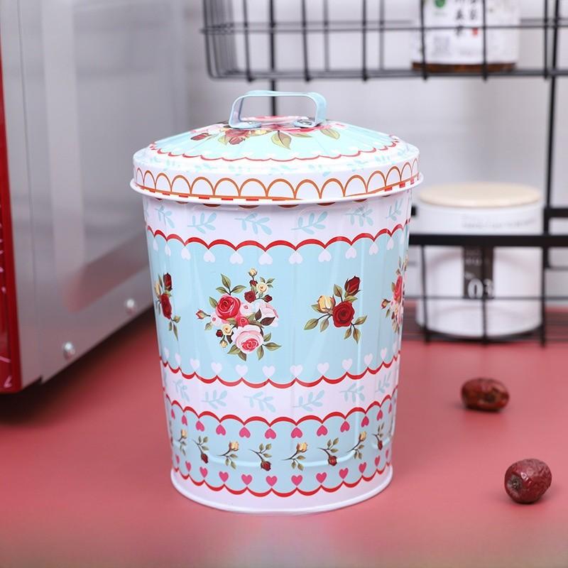 

Металлическая коробка для хранения объемом 3 л с крышкой для организации закусок, игрушек и аксессуаров Blue Rose