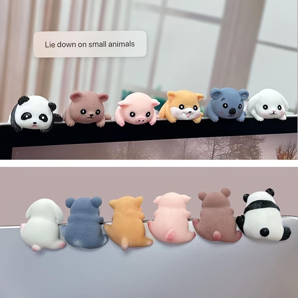 1pc 3D Cartoon Animal Figurine, Resin Desk and Dashboard Decor, Cute Miniature Office Ornament Collection, Non-Electric Desk Accessory
