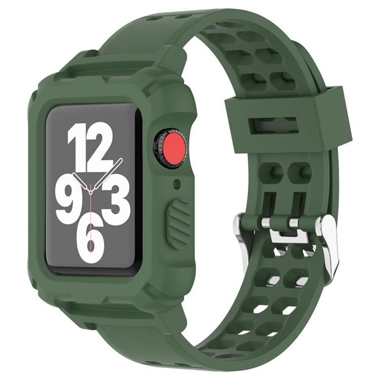 

Case+Strap For Apple Watch Band 44mm 40mm 45mm 41mm transparent Sport bracelet+Protective Bumper Cover iwatch series 8 7 6 se 9 38mm Series 3 2 1 армия зеленый