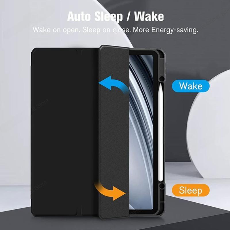 For Samsung Galaxy Tab S9 S8 11 Inch Transparent Case Stand Funda Cover for Samsung Galaxy Tab S9 S8 S7 Plus FE 12.4 Pencil Holder Cases