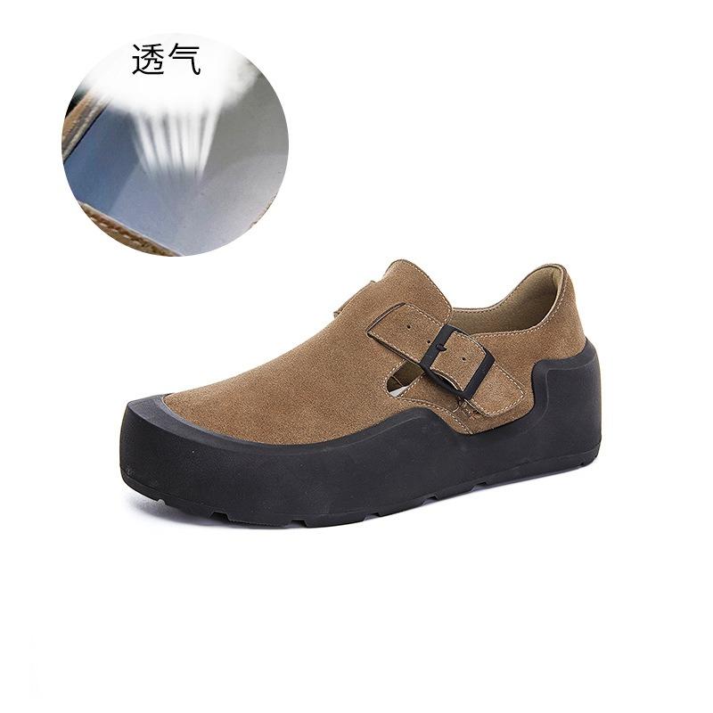 Leather casual single shoes women's spring new retro big head women's shoes fashion versatile little white shoes women's platform shoes