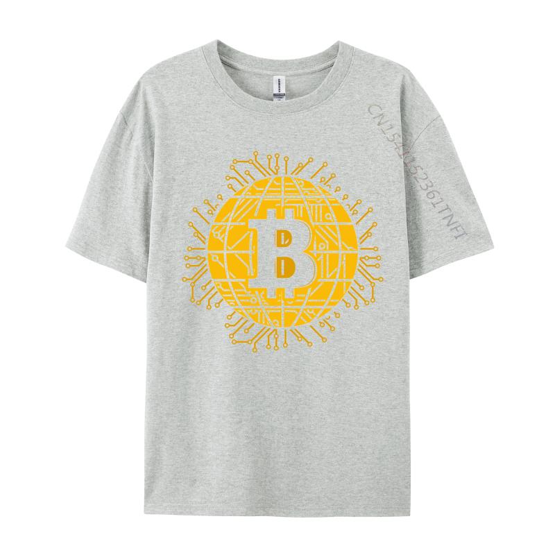 Bitcoin Cryptocurrency TShirt Casual Tops Shirt 2024 Popular Design Tops  Tees BTC Coin Trader B For Men T Shirt