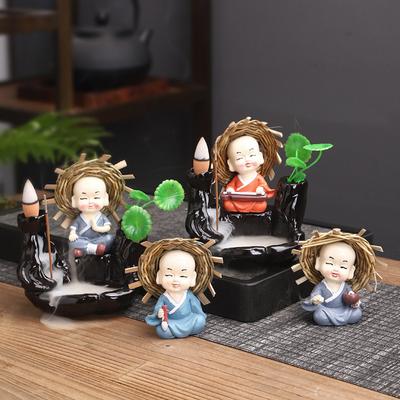 Back Burner Ceramic New Creative Ornaments Incense Burner Little Monk Mountain Flowing Water